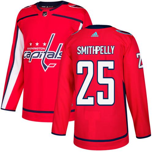 Adidas Men Washington Capitals 25 Devante Smith-Pelly Red Home Authentic Stitched NHL Jersey